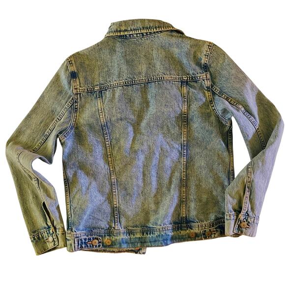 Old Navy Distressed Denim 100% Cotton Jean Jacket Medium - Picture 12 of 13